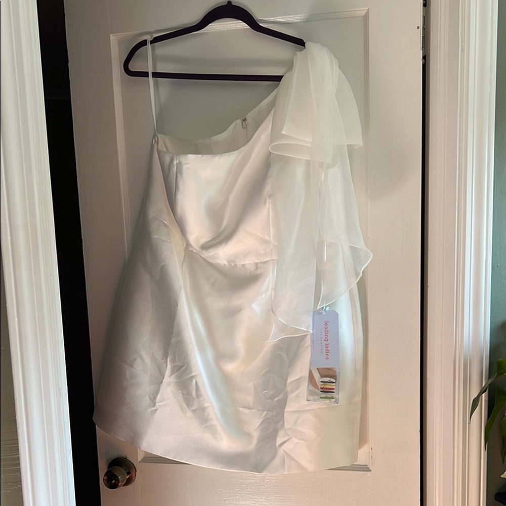 Elegant One-Shoulder White Dress